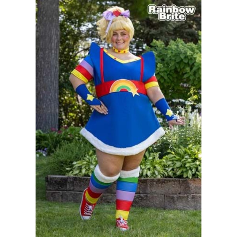 Women's Plus Size Rainbow Brite Costume 1X