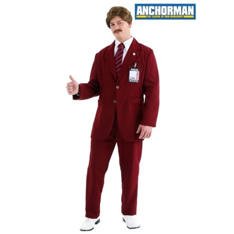 Deluxe Ron Burgundy Costume Suit Small