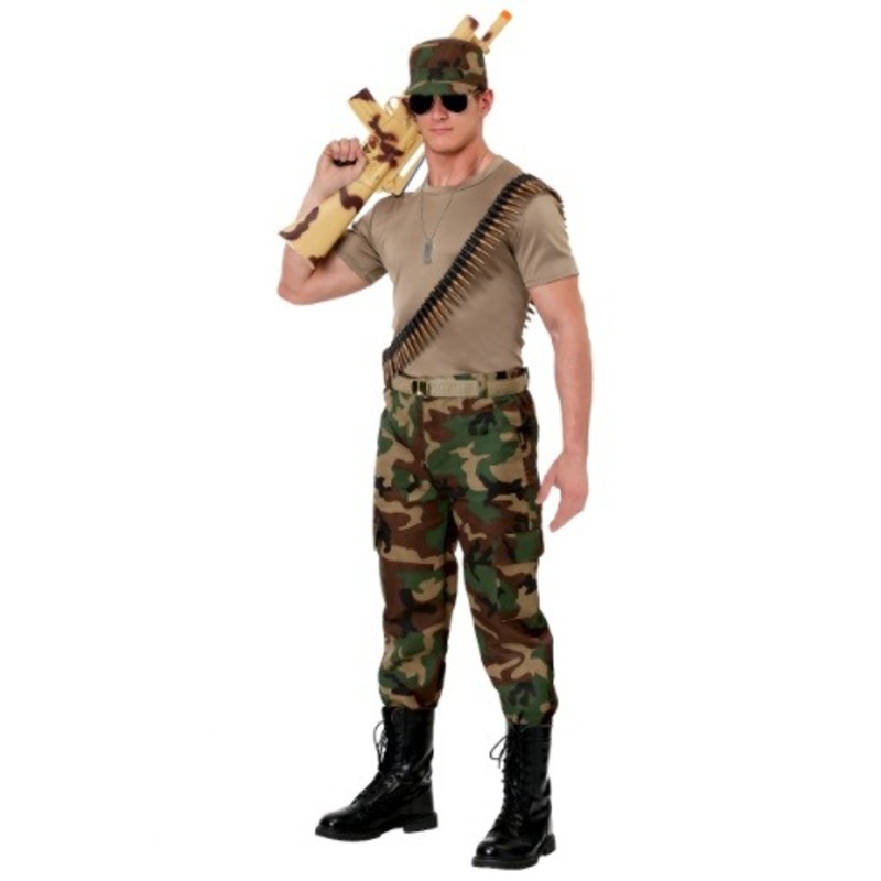 Men's Camo Soldier Costume X-Small