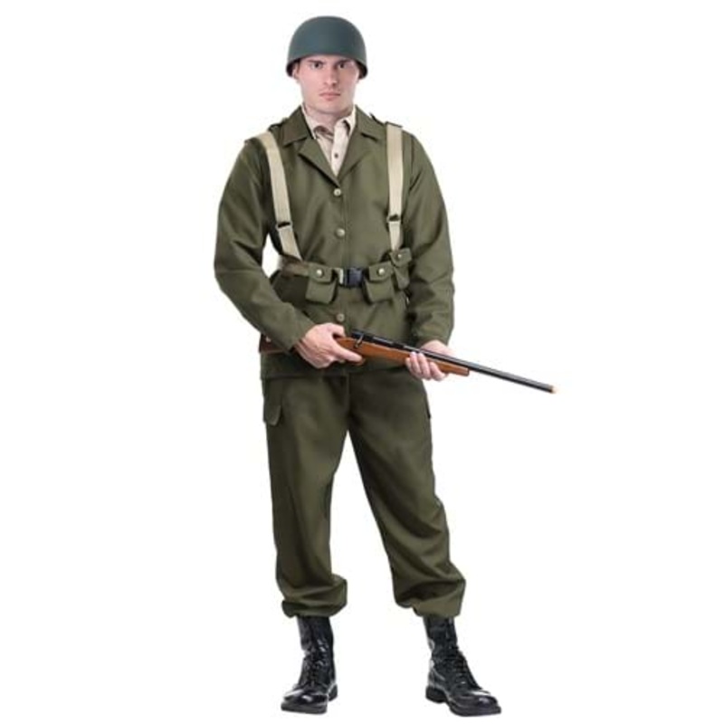 Men's Deluxe WW2 Soldier Costume X-Small
