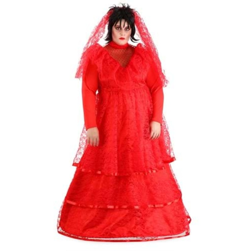 Plus Size Red Gothic Women's Wedding Dress Costume 1X