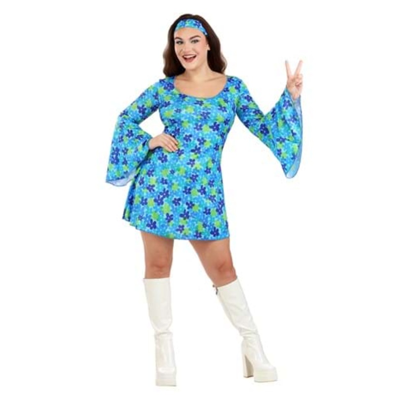 Women's Wild Flower 70s Disco Dress Costume X-Small