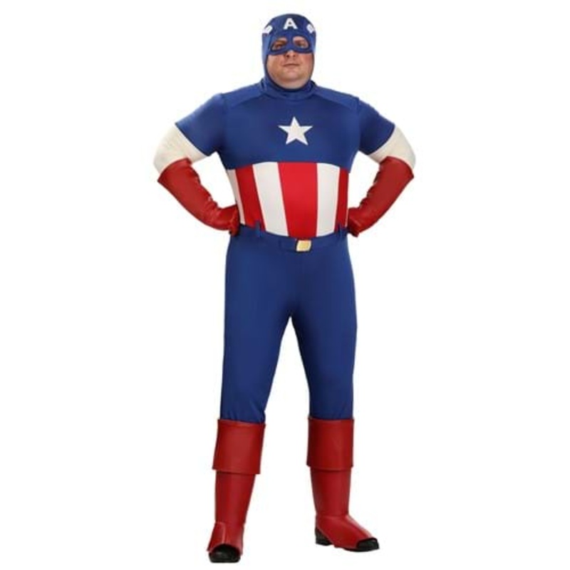 Men's Plus Size Premium Captain America Costume 2X