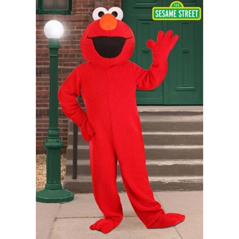Plus Size Sesame Street Elmo Mascot Costume for Adults 2X